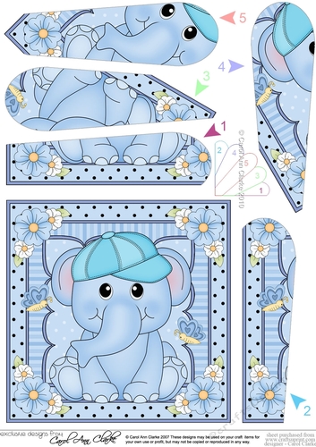 Cute Little Elephant Fan Pyramage Topper