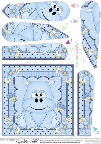 Cute Little Hippo Fan Pyramage Topper