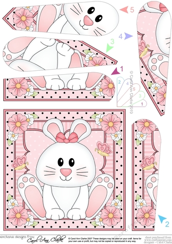 Cute Little Bunny Fan Pyramage Topper