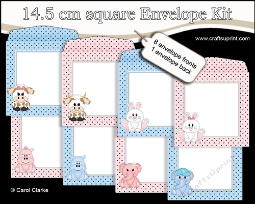 Cute Little Animals 14.5 x 14.5 cm envelope Kit
