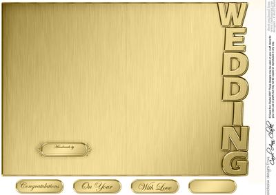 5 x 7 Elegant Metallic Wedding Shaped Card