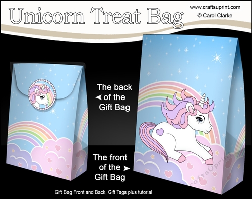 3D Gift Bag Mini Kit -  Cute Little Unicorn Sparkle