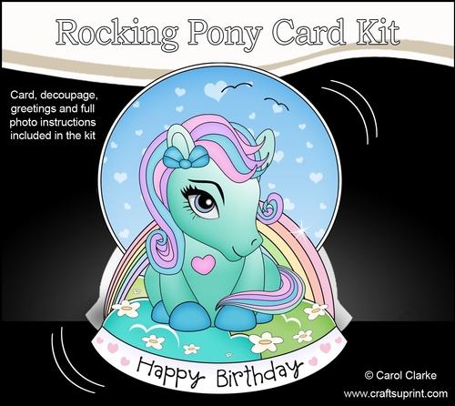 3D Shaped Rocking Card Mini Kit - Cute Little Pony Minty 