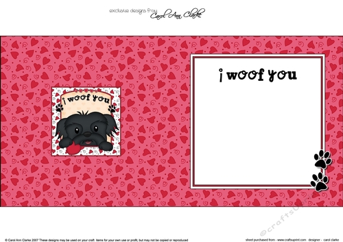 Square Landscape insert - Love, Romance, Valentine- Little Shih Tzu Dog