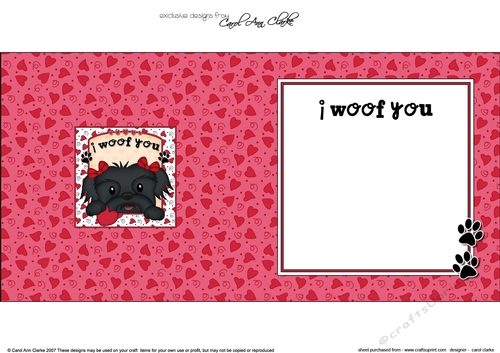 Square Landscape insert - Love, Romance, Valentine- Little Shih Tzu Dog