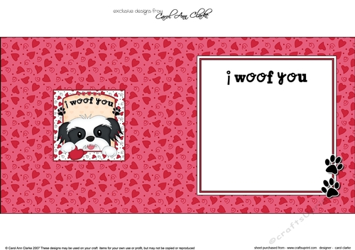 Square Landscape insert - Love, Romance, Valentine- Little Shih Tzu Dog