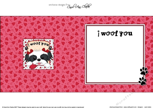 Square Landscape insert - Love, Romance, Valentine- Little Shih Tzu Dog