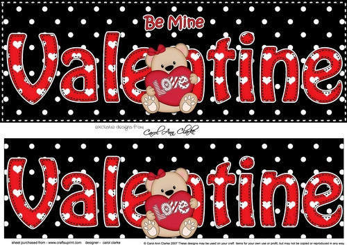 Large DL Be Mine VALENTINE 3D decoupage with Cute Teddy Bear