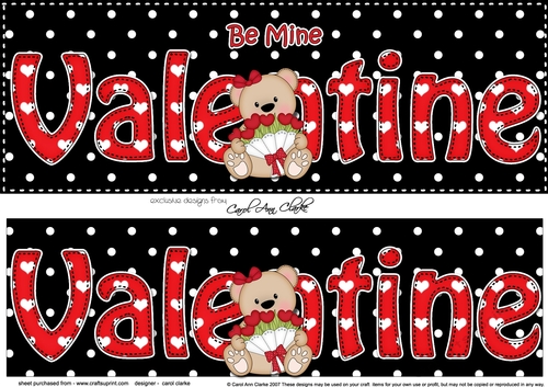 Large DL Be Mine VALENTINE 3D decoupage with Cute Teddy Bear