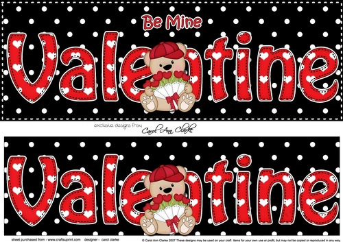 Large DL Be Mine VALENTINE 3D decoupage with Cute Teddy Bear