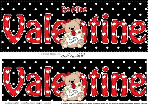 Large DL Be Mine VALENTINE 3D decoupage with Cute Teddy Bear