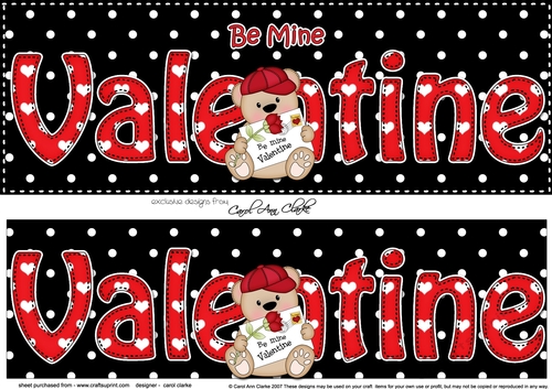 Large DL Be Mine VALENTINE 3D decoupage with Cute Teddy Bear