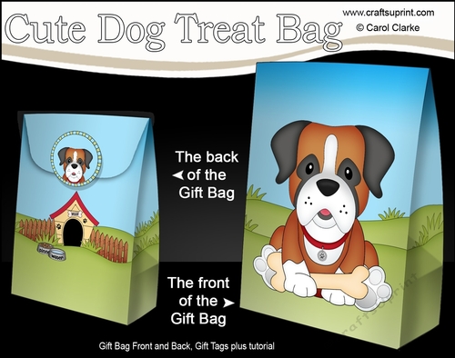 3D Gift Bag Mini Kit - Cute Little Boxer Dog Bruiser