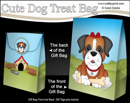 3D Gift Bag Mini Kit - Cute Little Boxer Dog Missy