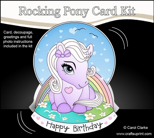 3D Shaped Rocking Card Mini Kit - Cute Little Pony Violet