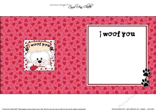 Square Landscape insert - Love, Romance, Valentine- Little Bichon Frise Dog