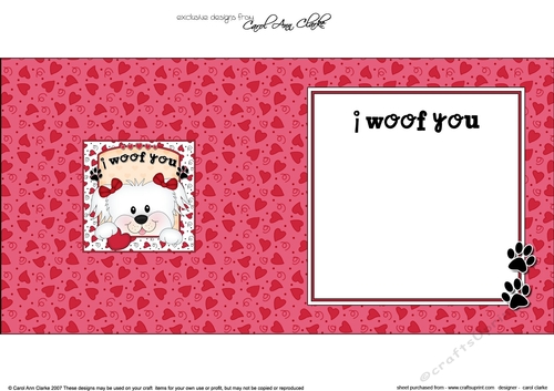 Square Landscape insert - Love, Romance, Valentine- Little Bichon Frise Dog