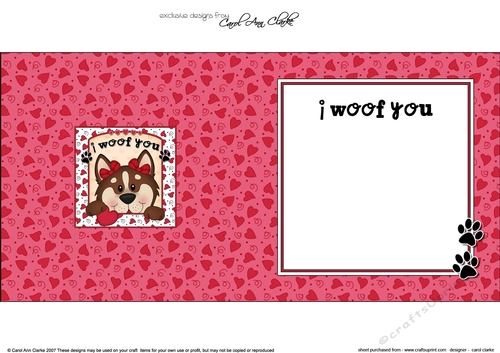 Square Landscape insert - Love, Romance, Valentine- Little Husky Dog