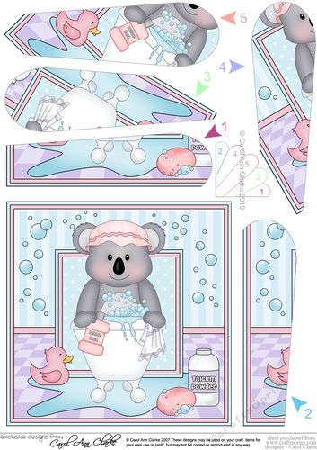 Cute Little Koala Bear Bathtub Buddies Fan Pyramage Topper