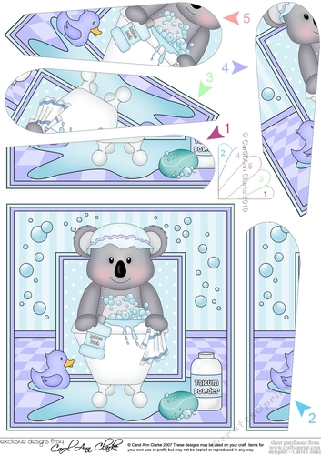 Cute Little Koala Bear Bathtub Buddies Fan Pyramage Topper