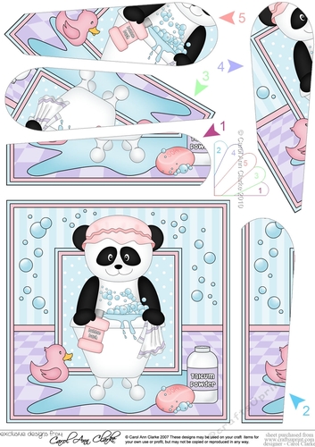 Cute Little Panda Bear Bathtub Buddies Fan Pyramage Topper