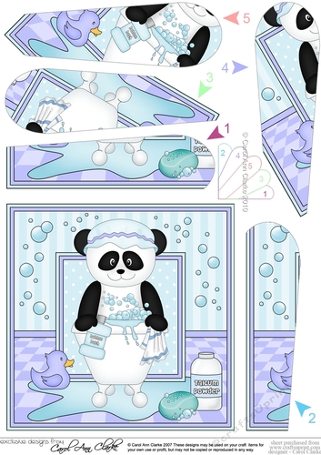 Cute Little Panda Bear Bathtub Buddies Fan Pyramage Topper