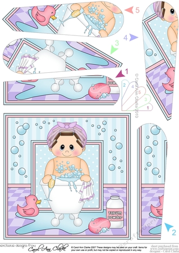 Cute Little Lady Bathtub Buddies Fan Pyramage Topper