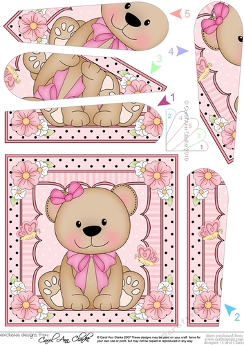 Cute Little Bear Fan Pyramage Topper