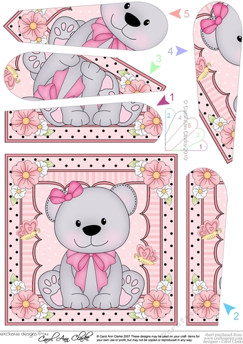Cute Little Bear Fan Pyramage Topper