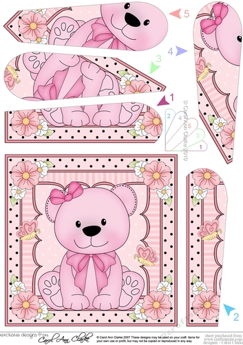 Cute Little Bear Fan Pyramage Topper