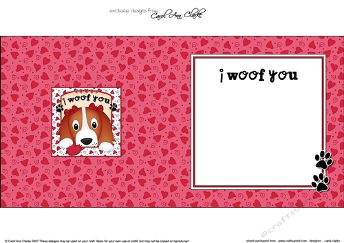Square Landscape insert - Love, Romance, Valentine- Little Springer Spaniel Dog