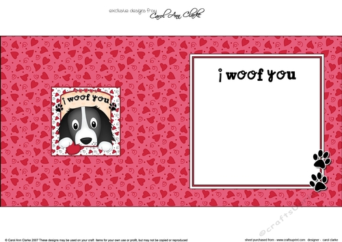 Square Landscape insert - Love, Romance, Valentine- Little Springer Spaniel Dog