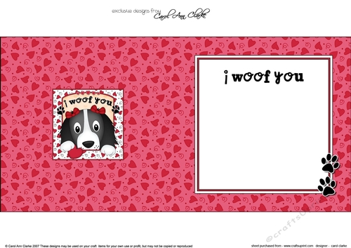 Square Landscape insert - Love, Romance, Valentine- Little Springer Spaniel Dog
