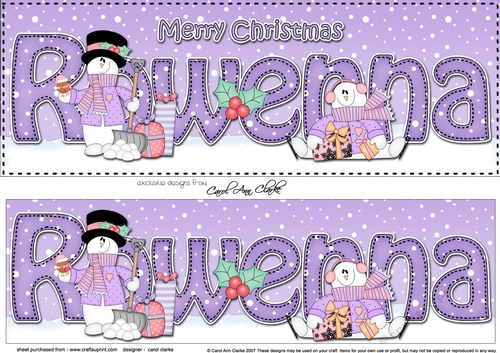Large DL Merry Christmas ROWENNA 3D decoupage 