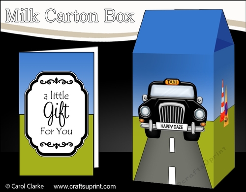 3D Milk Carton Treat Box - Black Taxi