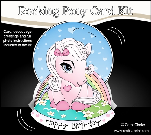 3D Shaped Rocking Card Mini Kit - Cute Little Pony Marshmallow