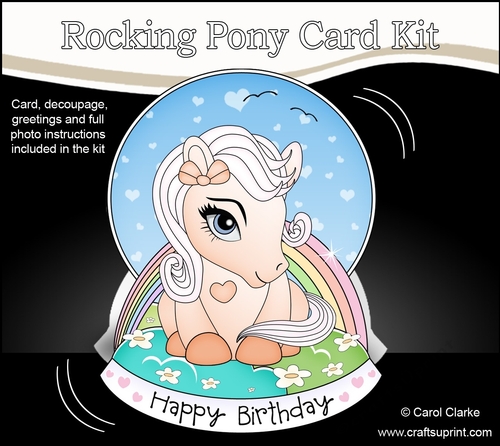 3D Shaped Rocking Card Mini Kit - Cute Little Pony Marmalade