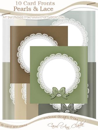 Square Pearls and Lace Card Fronts Kit
