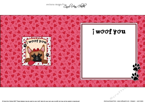 Square Landscape insert - Love, Romance, Valentine- Little German Shepherd Dog