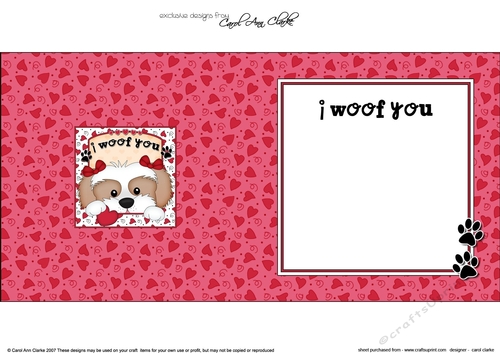 Square Landscape insert - Love, Romance, Valentine- Little Cavachon Dog