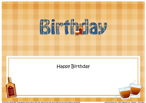 Large DL Tartan HAPPY BIRTHDAY insert