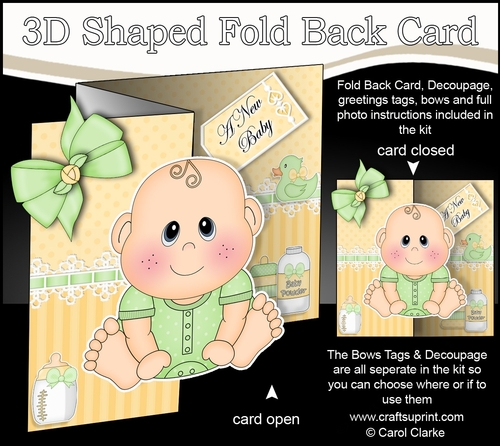 3D Shaped No-Hole Fold Back Mini Kit - Cute Little Baby Jude