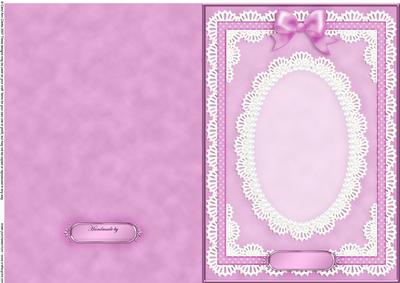 A5 Pearls, Lace and Ribbon Plain Card Base