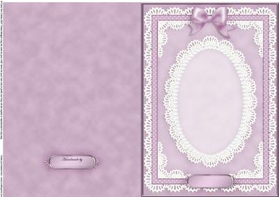 A5 Pearls, Lace and Ribbon Plain Card Base
