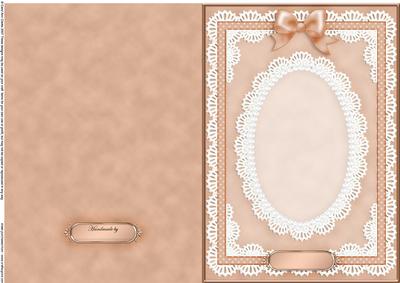 A5 Pearls, Lace and Ribbon Plain Card Base