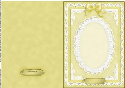 A5 Pearls, Lace and Ribbon Plain Card Base