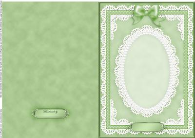A5 Pearls, Lace and Ribbon Plain Card Base