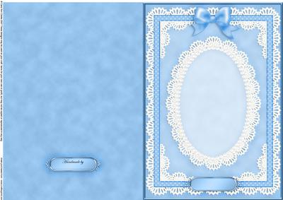 A5 Pearls, Lace and Ribbon Plain Card Base