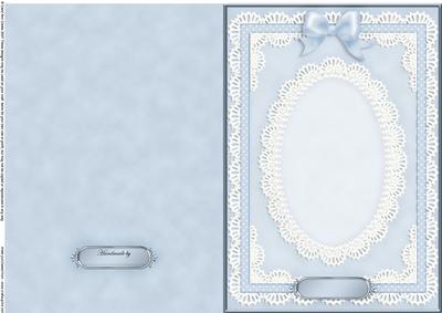A5 Pearls, Lace and Ribbon Plain Card Base