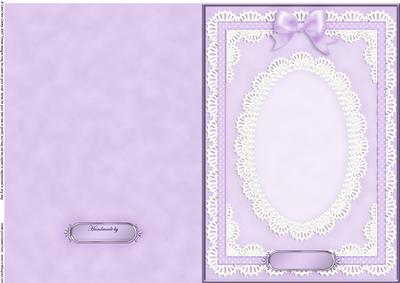 A5 Pearls, Lace and Ribbon Plain Card Base